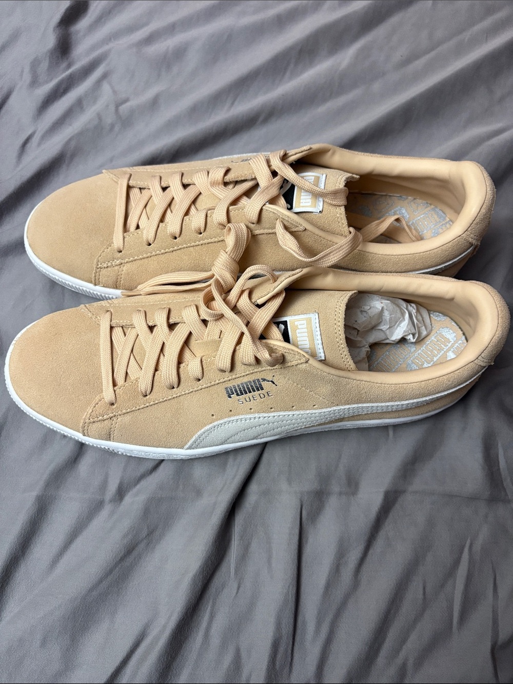 Puma Suede Men's Sneakers in Beige and White